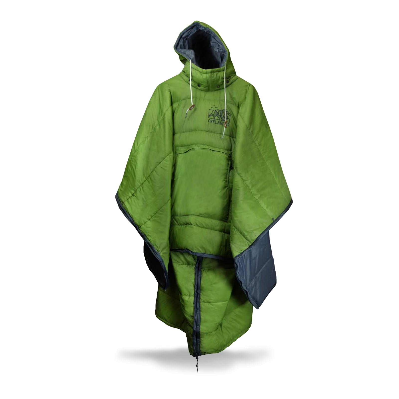 OFFLANDER CAMPING PONCHO INSULATED WATERPROOF GREEN