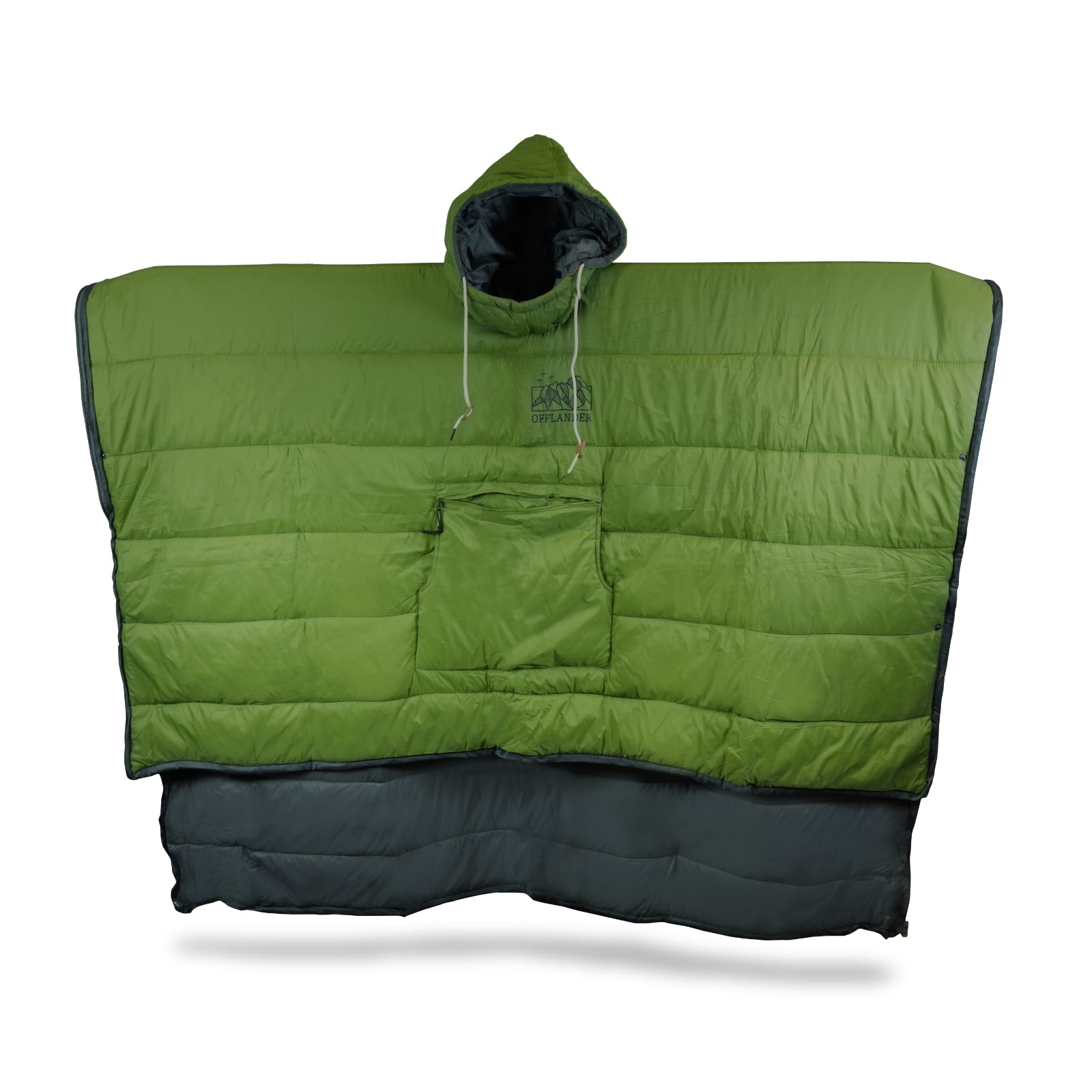 OFFLANDER CAMPING PONCHO INSULATED WATERPROOF GREEN