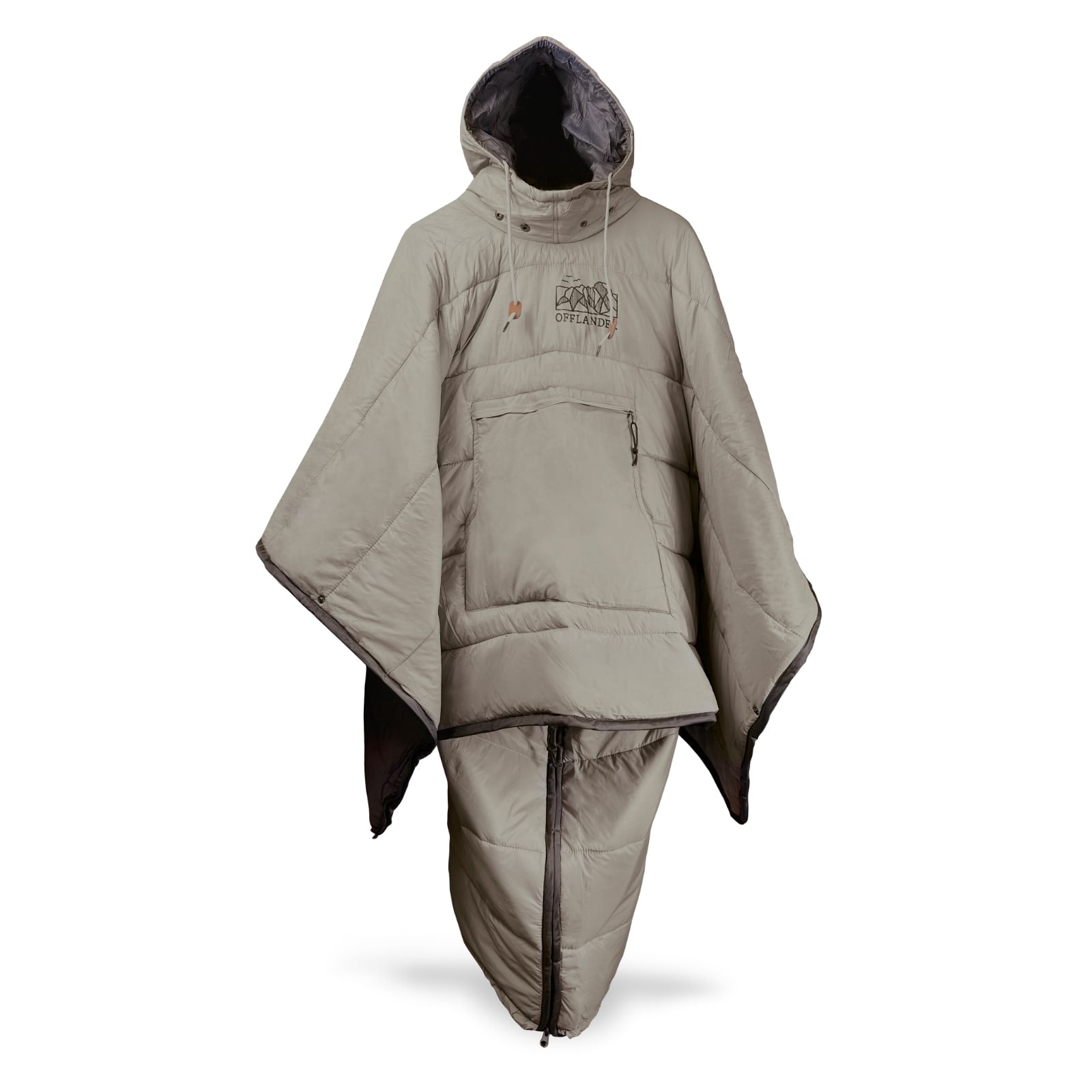 OFFLANDER CAMPING PONCHO INSULATED WATERPROOF KHAKI