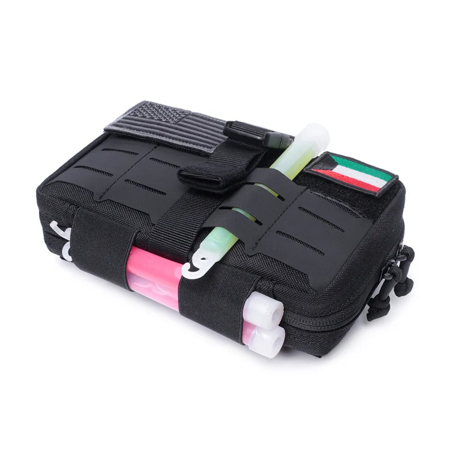 OFFLANDER MOLLE TACTICAL BAG WITH VELCRO FOR POWERBANK AND CABLES BLACK