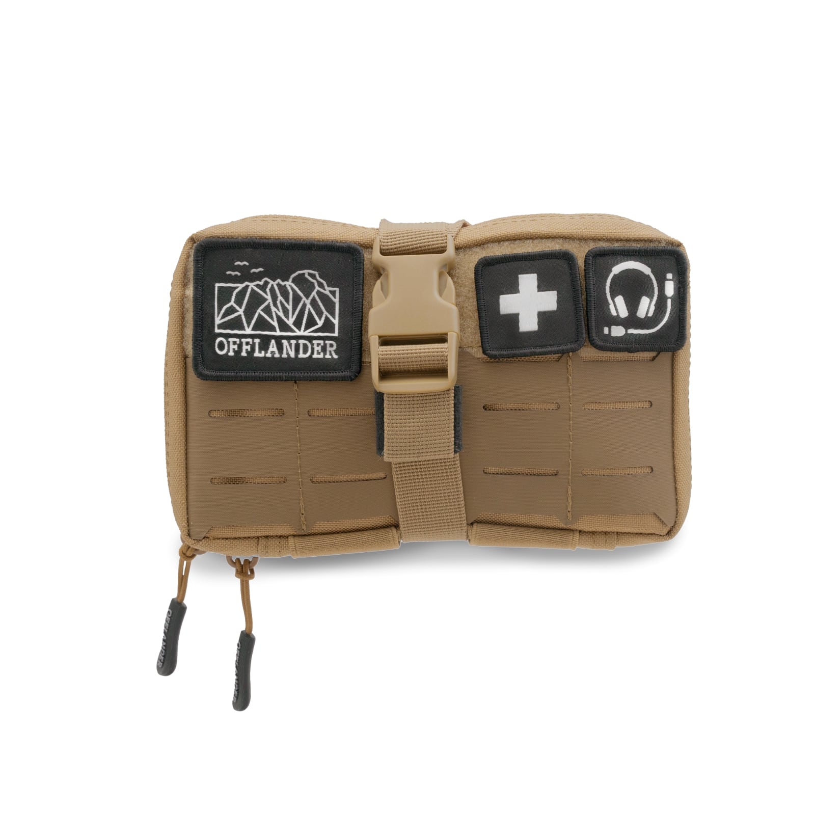 OFFLANDER MOLLE TACTICAL BAG WITH VELCRO FOR POWERBANK AND CABLES KHAKI
