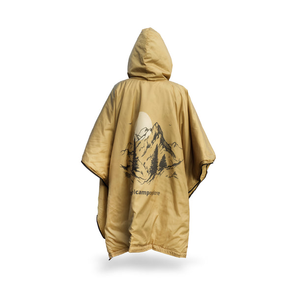 OFFLANDER CAMPING PONCHO THIN WITH HEATER CHAMPAGNE 