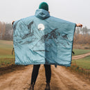 OFFLANDER PONCZO KEMPINGOWE GRUBE Z OGRZEWACZEM BŁĘKIT