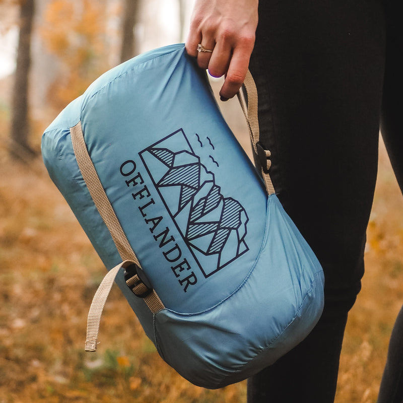 OFFLANDER CAMPING PONCHO THICK WITH HEATER BLUE 