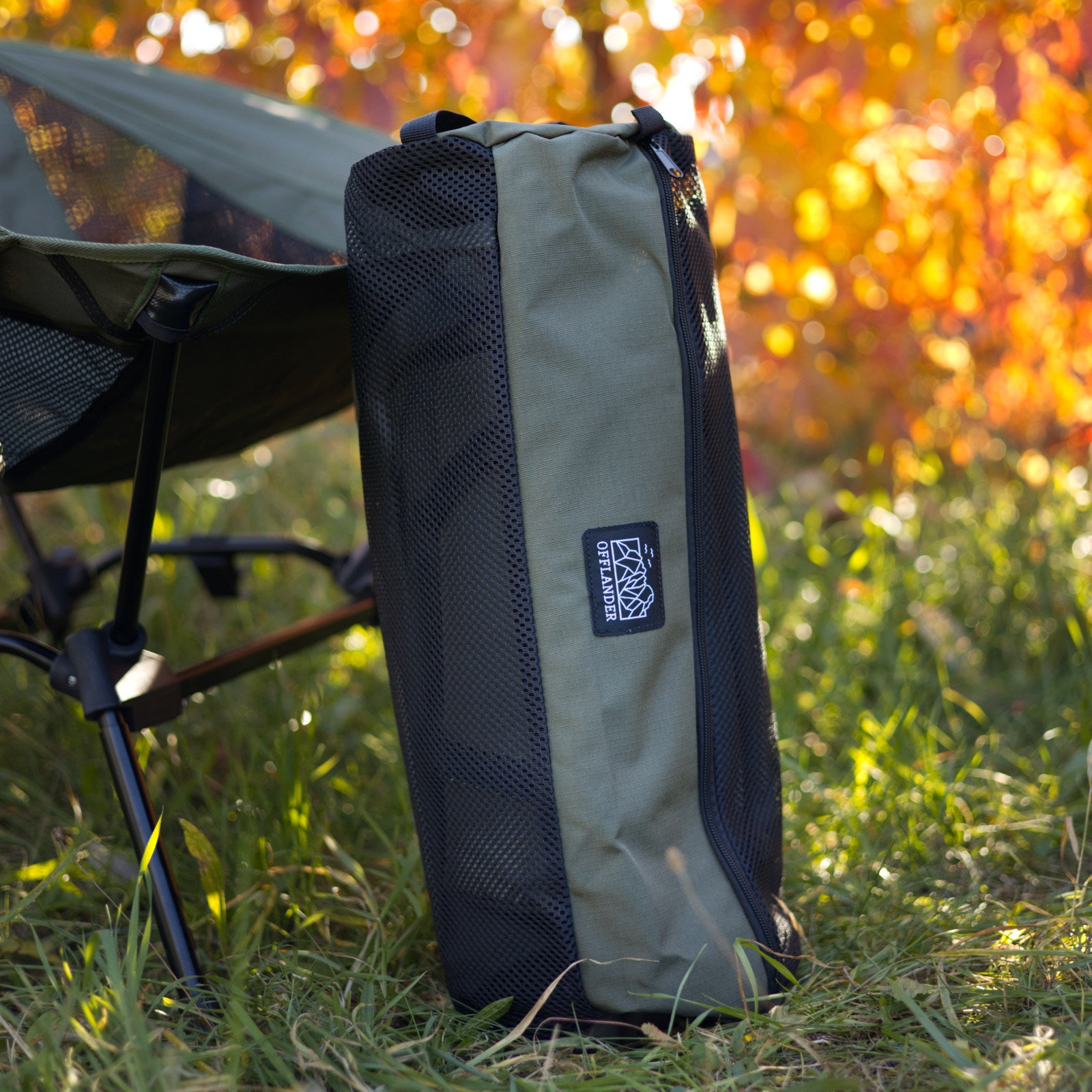 OFFLANDER LARGE FOLDING CAMPING CHAIR OLIVE 