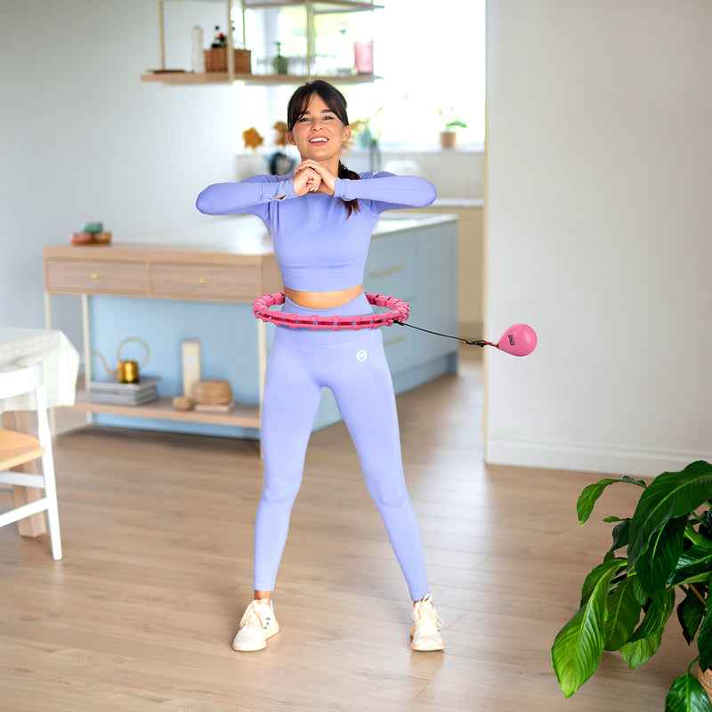 OHA02 HULA HOP PINK Z WYPUSTKAMI I OBCIĄŻNIKIEM ONE FITNESS