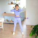 HULA HOP SET OHA02 VIOLET WITH PROJECTIONS AND ONE FITNESS WEIGHT + BR160 BELT