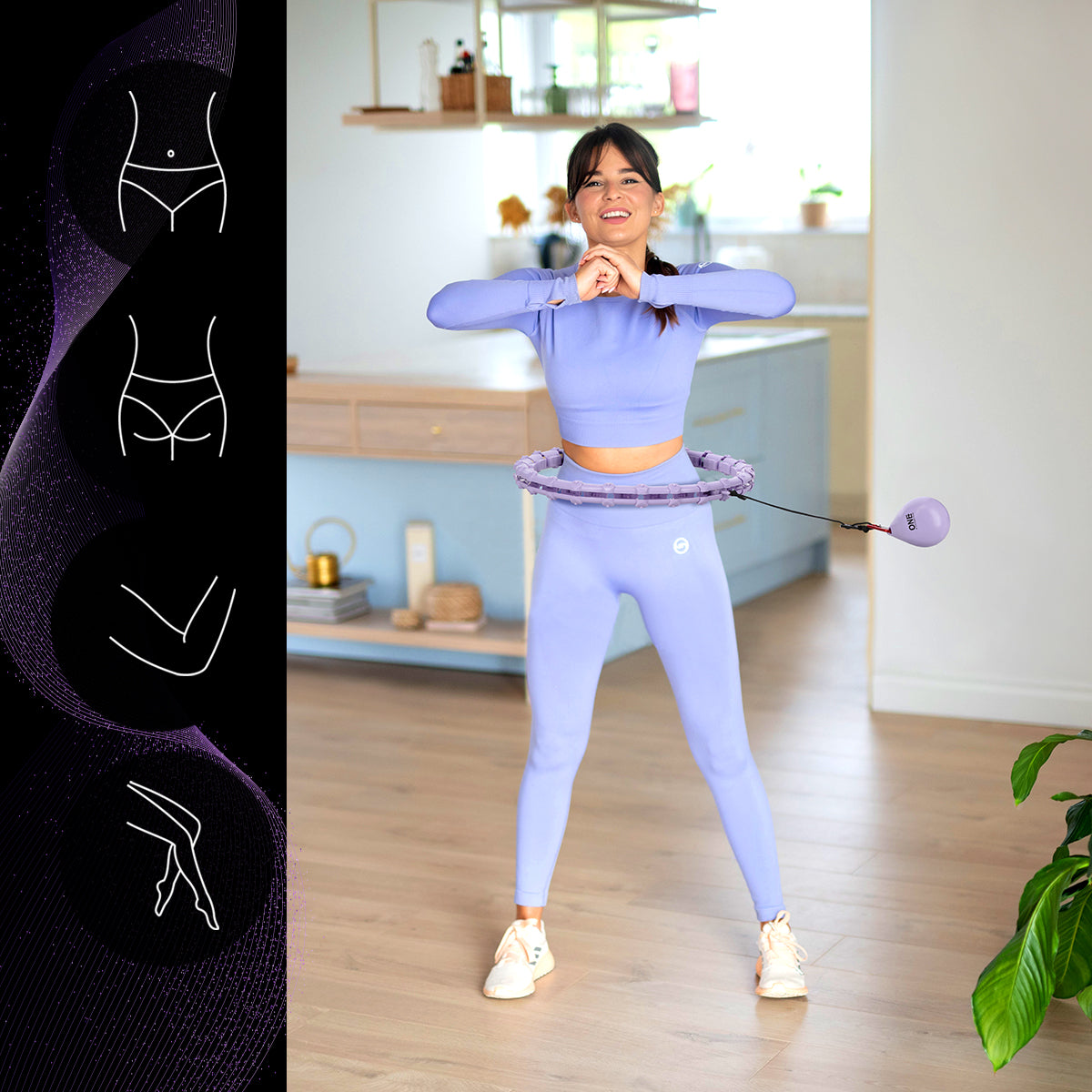 OHA02 HULA HOP VIOLET WITH BOLT AND WEIGHT ONE FITNESS