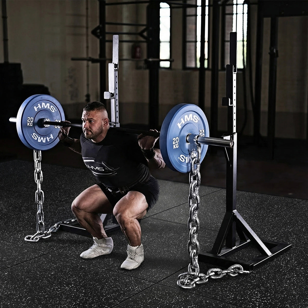 POS25 PODŁOGA GUMOWA POD SPRZĘT FITNESS BLACK/WHITE