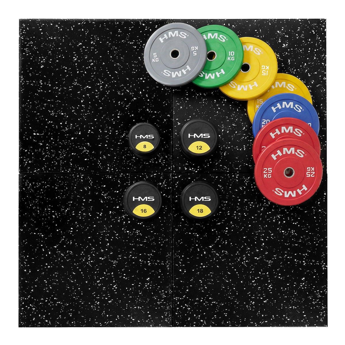 POS25 PODŁOGA GUMOWA POD SPRZĘT FITNESS BLACK/WHITE