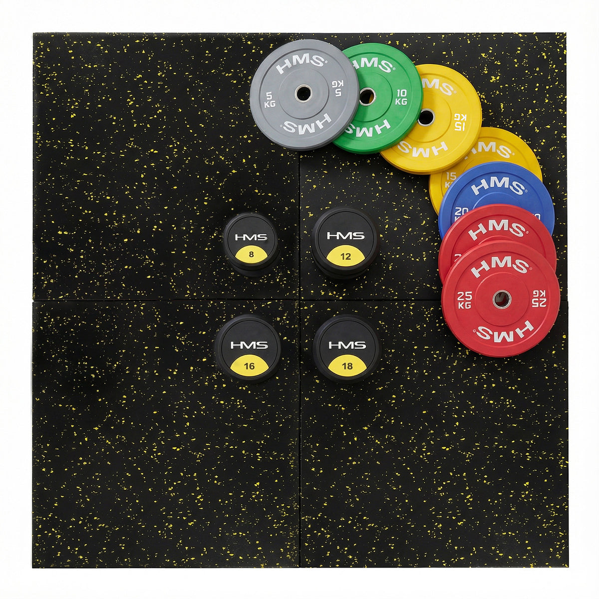 POS35 PODŁOGA GUMOWA POD SPRZĘT FITNESS BLACK/YELLOW
