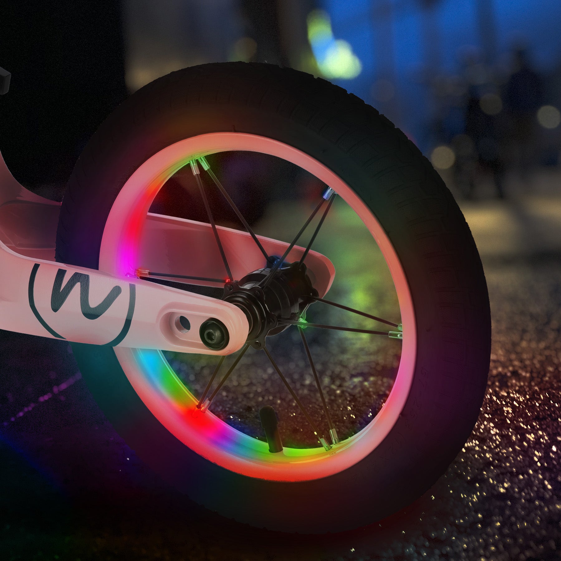 RB901 LED odrážedlo 12'' nafukovací kola růžová NILS FUN