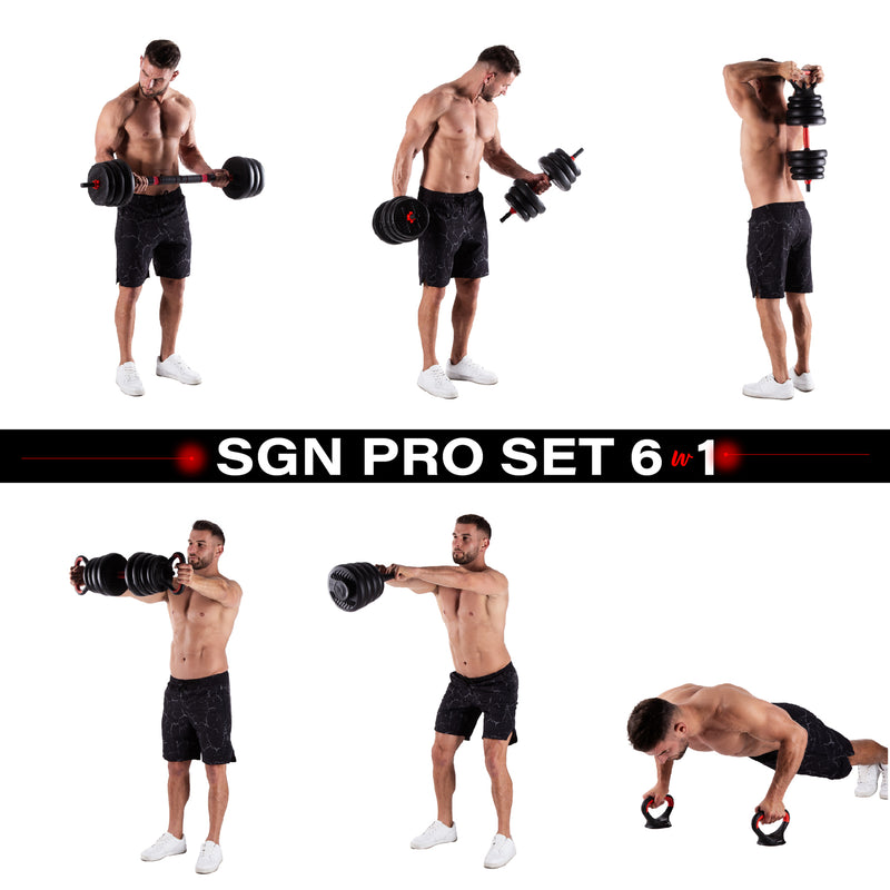 SGN140 (2 PIECES) PRO SET 6IN1 WEIGHT SET 40KG HMS