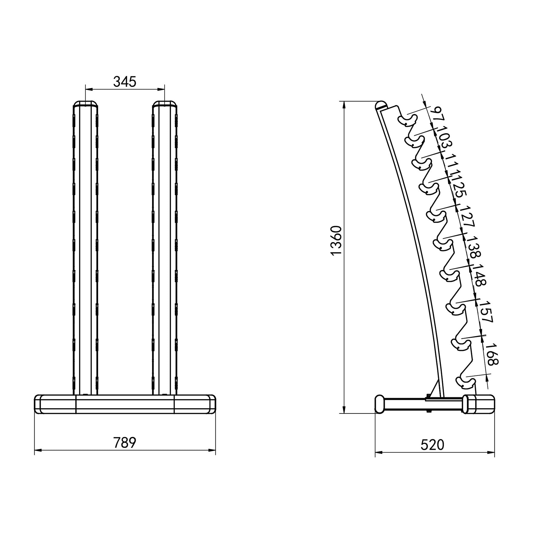STR37 VERTICAL DUMBBELL STAND COMMERCIAL HMS
