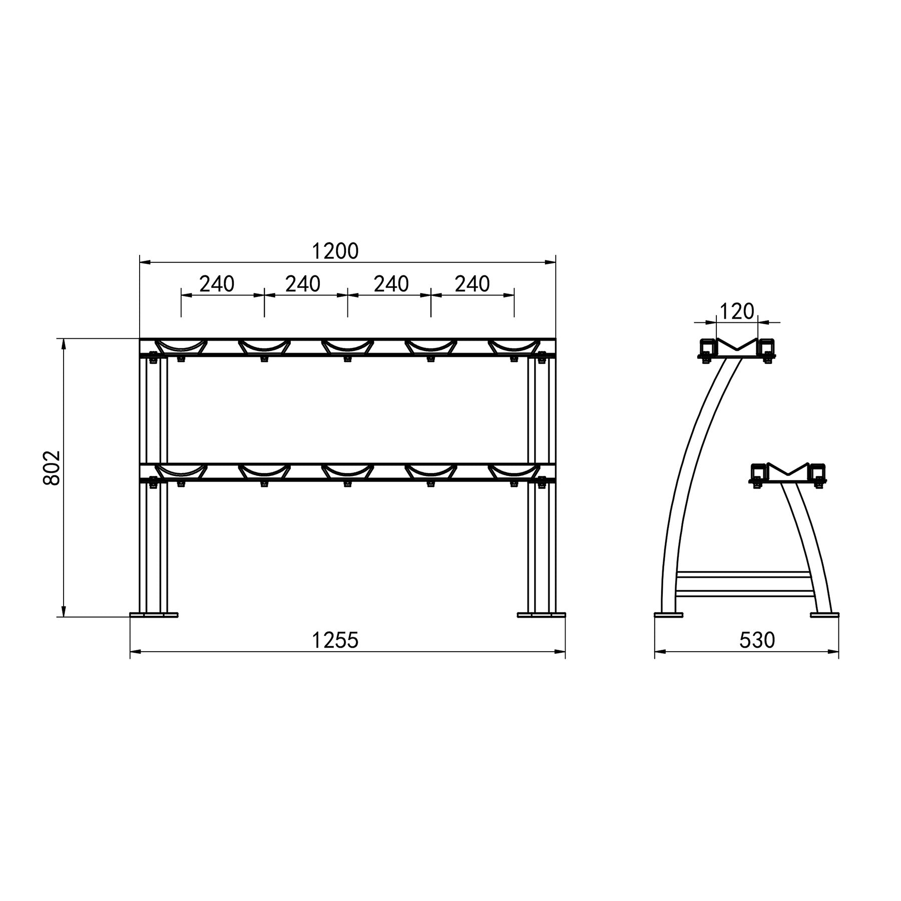 STR38 TWO-LEVEL DUMBBELL STAND COMMERCIAL HMS