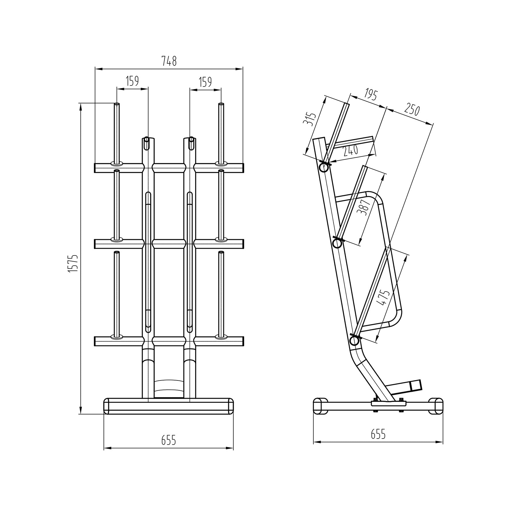 STR40 WEIGHT AND BARBELL RACK TRAINING PUMP COMMERCIAL HMS