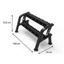 STR48 DOUBLE-ROW DUMBBELL RACK 6 PAIRS COMMERCIAL HMS