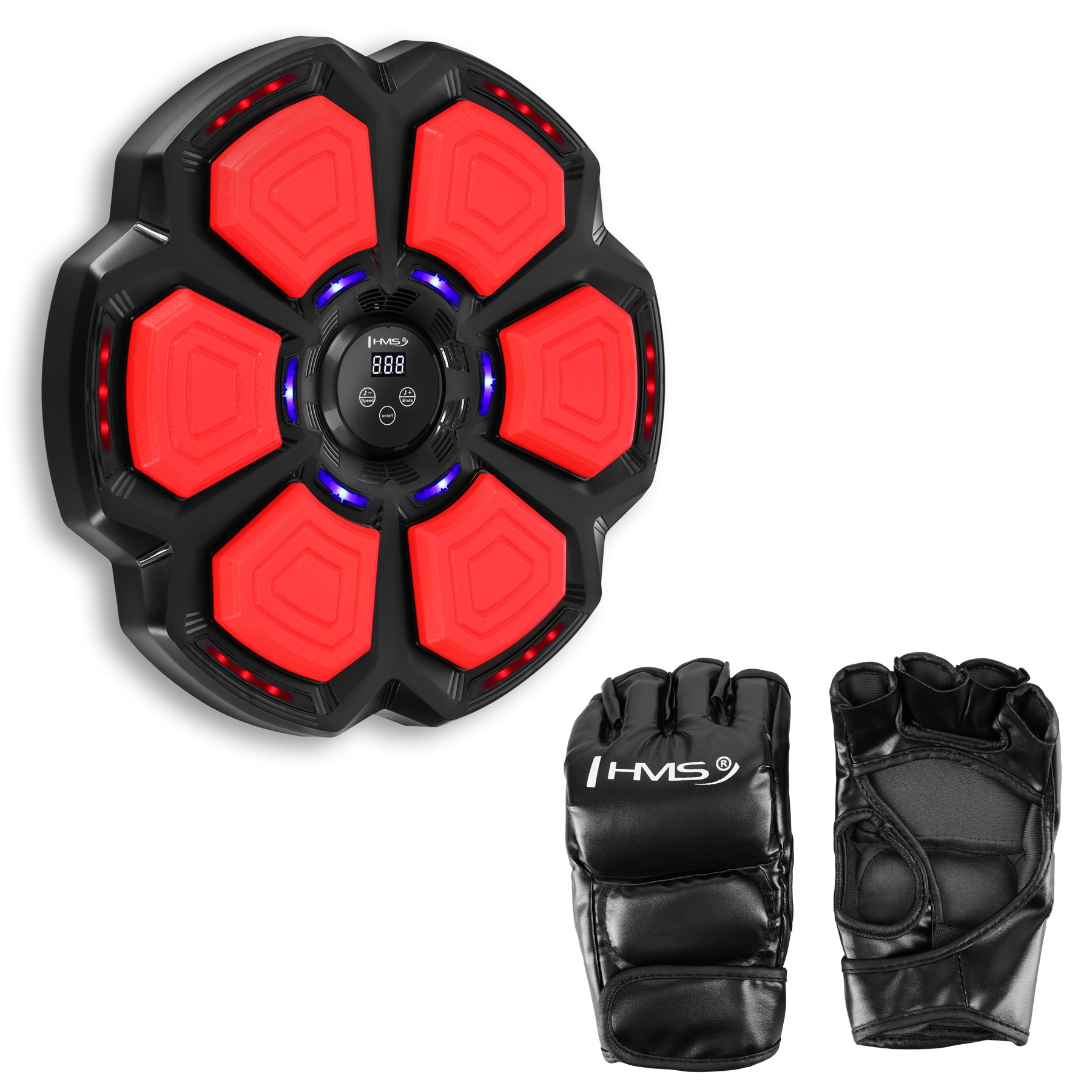 TB06 ELEKTRONICKÝ BOXERSKÝ TERČ S BLUETOOTH FUNKCÍ, HUDBOU A RUKAVICEMI HMS