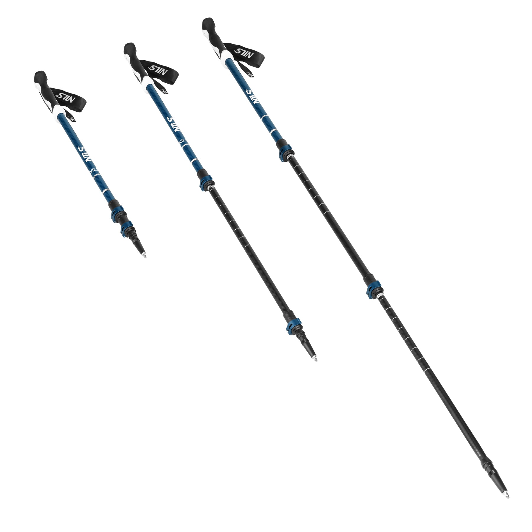 TK8601 BLUE KIJE TREKKINGOWE ALUMINIOWE NILS
