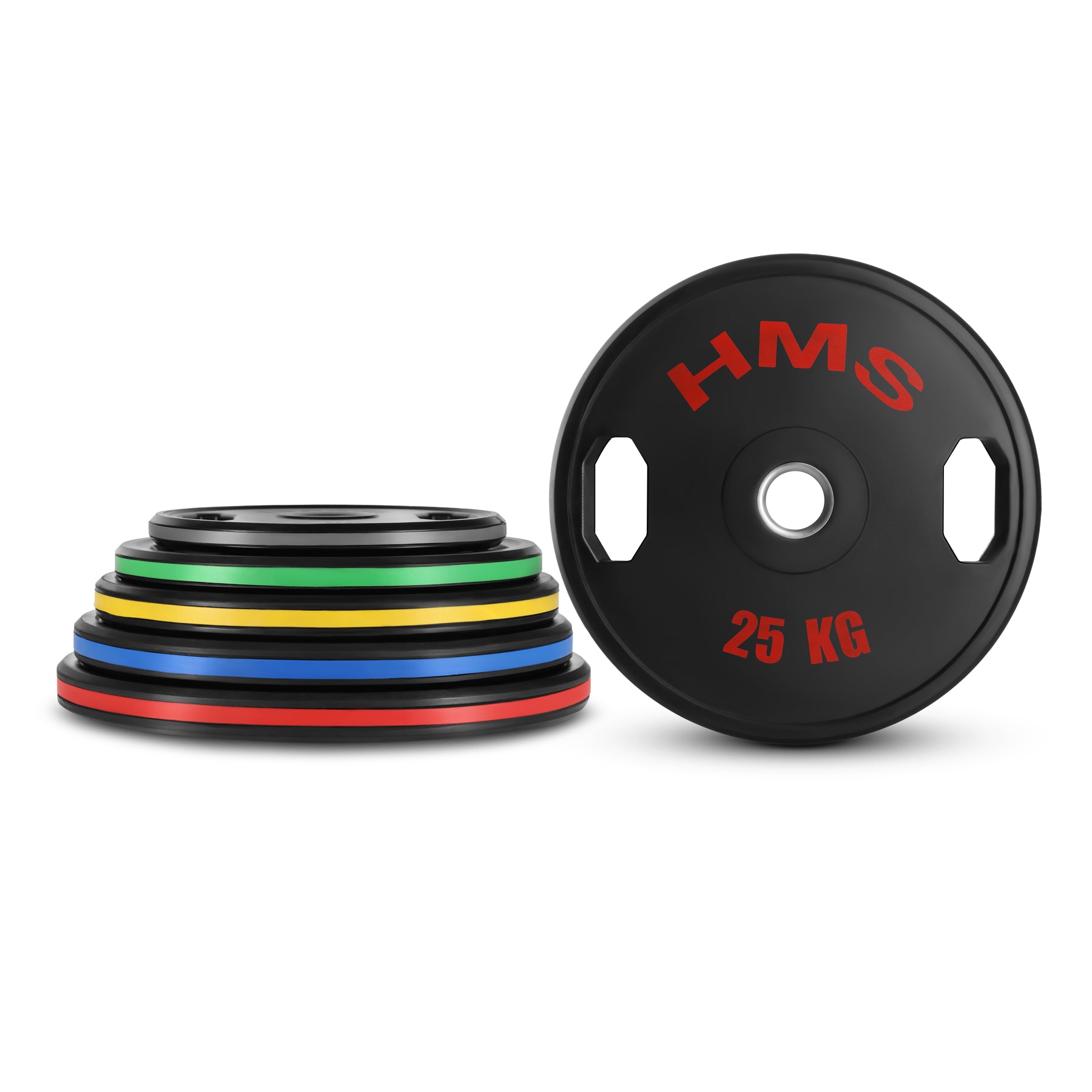 TOG ZESTAW TALERZY OLIMPIJSKICH OGUMOWANYCH 2 x 5 - 25 KG (150 KG) HMS