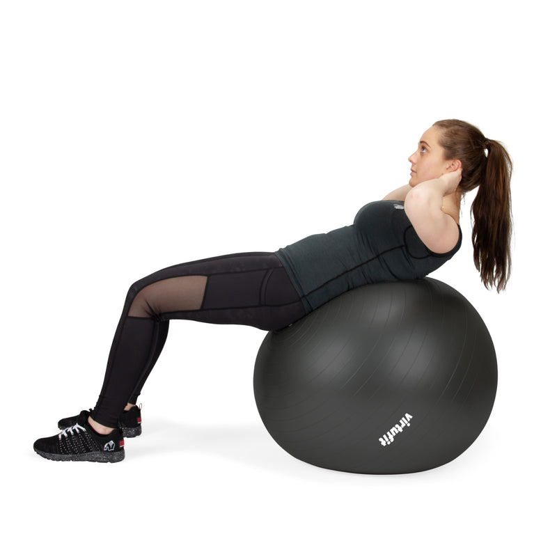 VIRTUFIT PIŁKA GIMNASTYCZNA ANTI-BURST PRO Z POMPKĄ CZARNA 65 CM