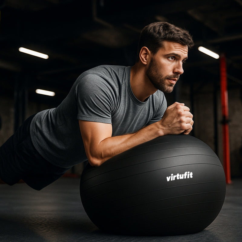 VIRTUFIT PIŁKA GIMNASTYCZNA ANTI-BURST PRO Z POMPKĄ CZARNA 65 CM