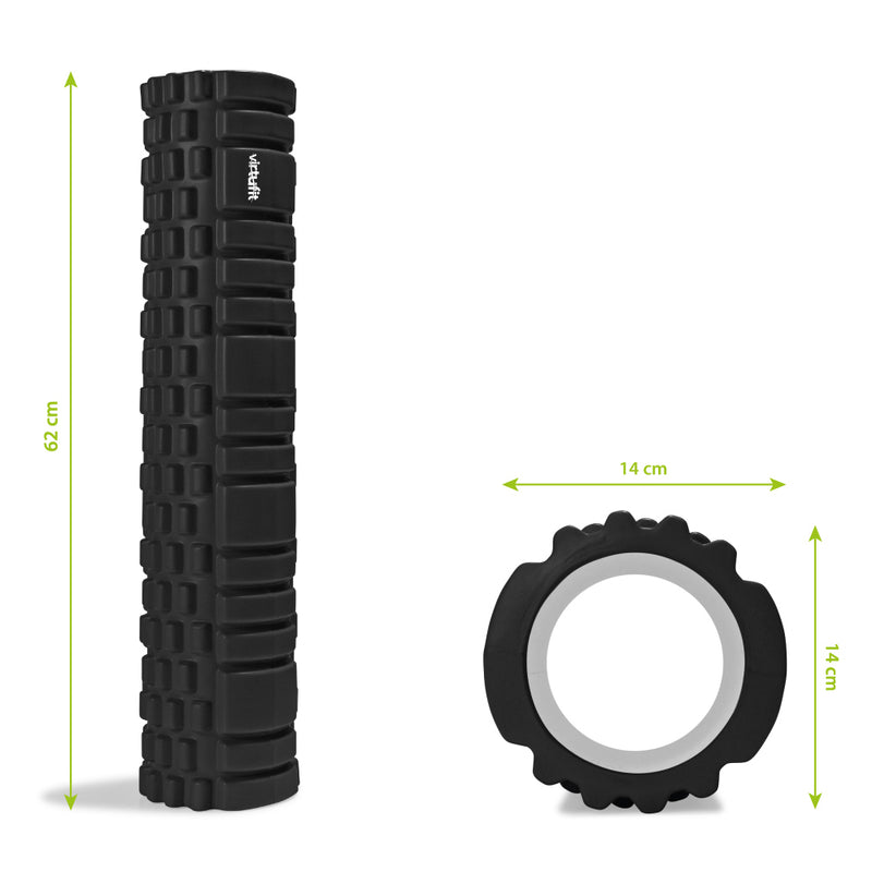 VIRTUFIT ROLLER PIANKOWY DO MASAŻU 62 CM CZARNY