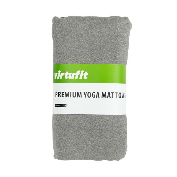 VIRTUFIT RĘCZNIK DO MATY DO JOGI PREMIUM - 183 X 61 CM - NATURALNY SZARY