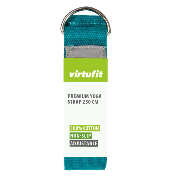 VIRTUFIT PASEK DO JOGI PREMIUM - 250 CM - ZIELEŃ OCEANU