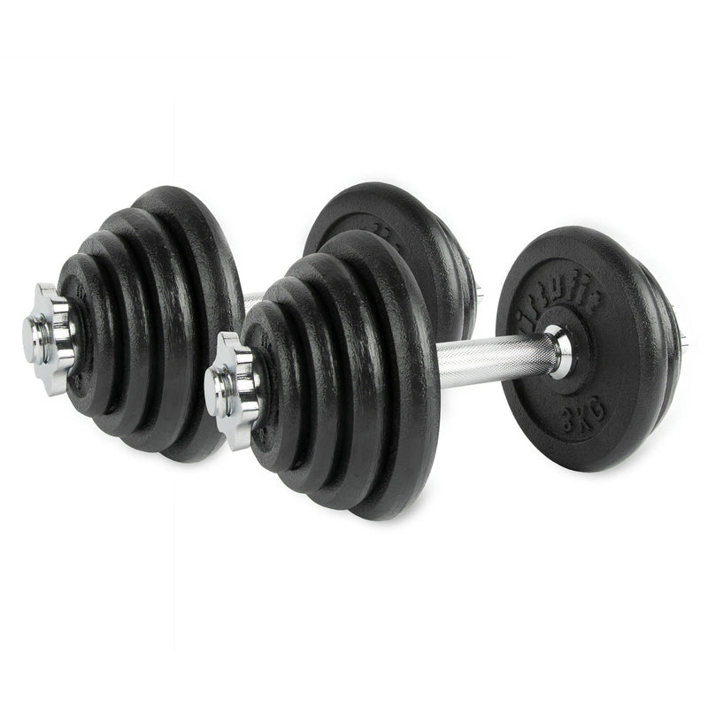 VIRTUFIT REGULOWANY ZESTAW HANTLI PRO - ZESTAW SZTANGI - ŻELIWO - 1 X 15 KG