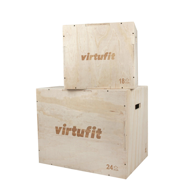 VIRTUFIT DREWNIANA SKRZYNIA PLYO 3-W-1 - DUŻA - 50 X 60 X 75 CM