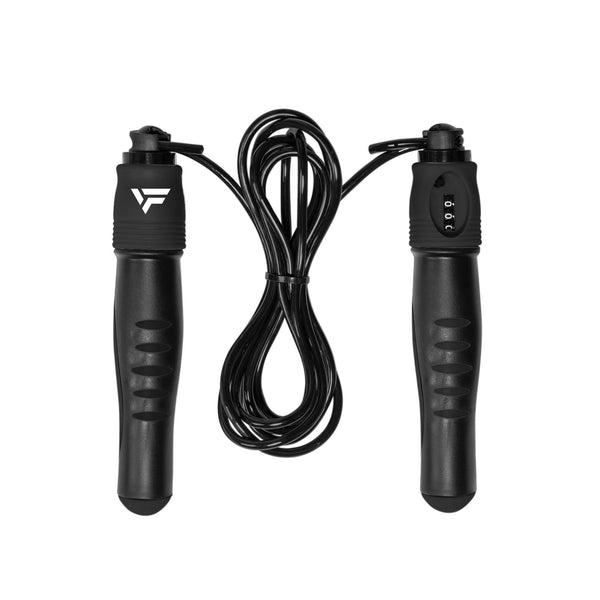 VIRTUFIT REGULOWANA SKAKANKA - Z LICZNIKIEM - CZARNA/SZARA