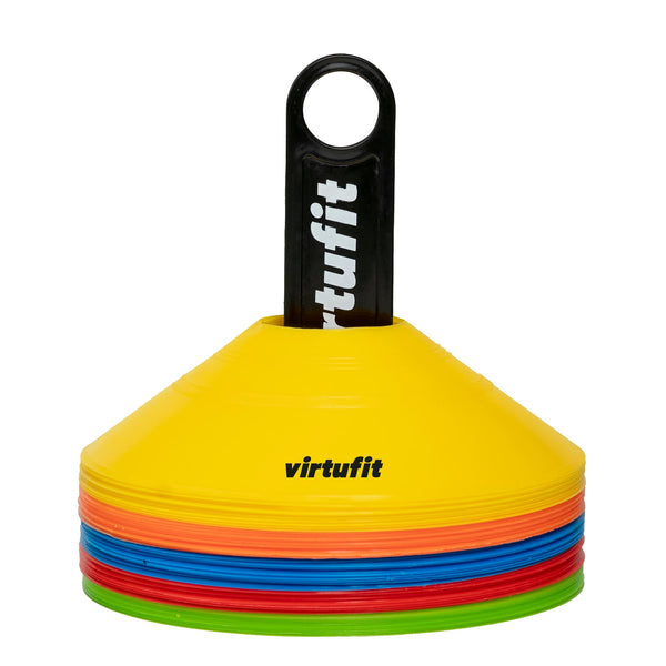 VIRTUFIT PŁOTKI TRENINGOWE Z UCHWYTEM - PŁOTKI - 50 SZTUK - W ZESTAWIE SIATKA DO NOSZENIA