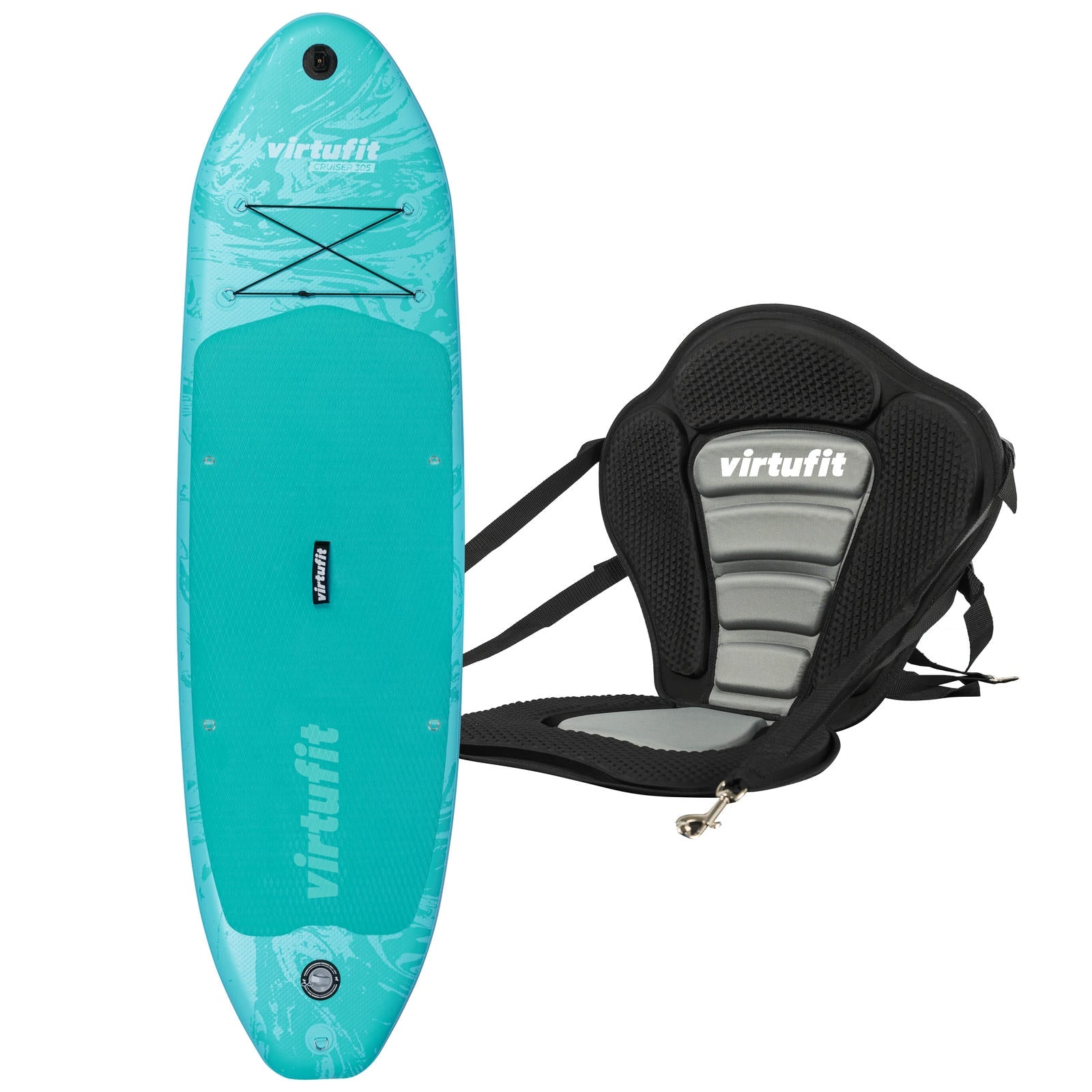 VIRTUFIT DESKA SUP CRUISER 305 Z SIEDZISKIEM I AKCESORIAMI TURKUSOWY