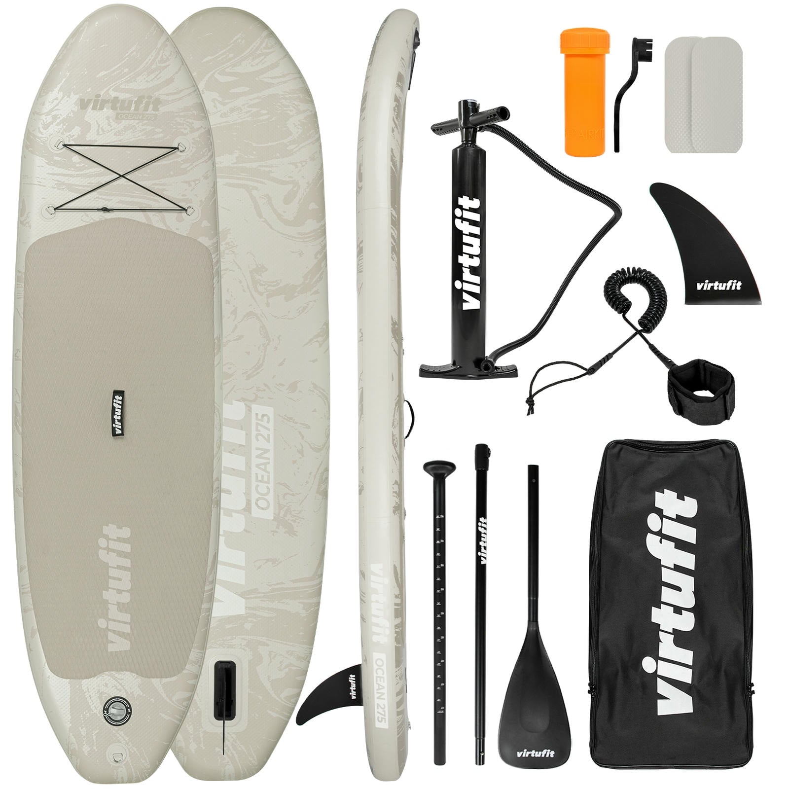 VIRTUFIT DESKA SUP OCEAN 275 - PIASKOWY BEŻ - Z AKCESORIAMI I TORBĄ DO NOSZENIA