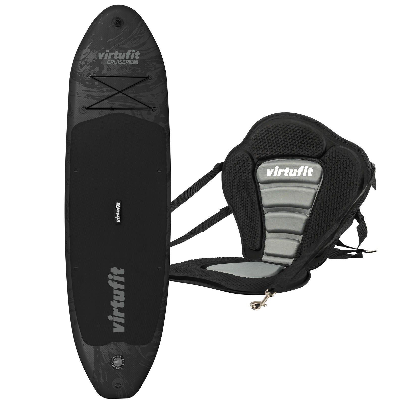 VIRTUFIT DESKA SUP CRUISER 305 Z SIEDZISKIEM I AKCESORIAMI CZARNY