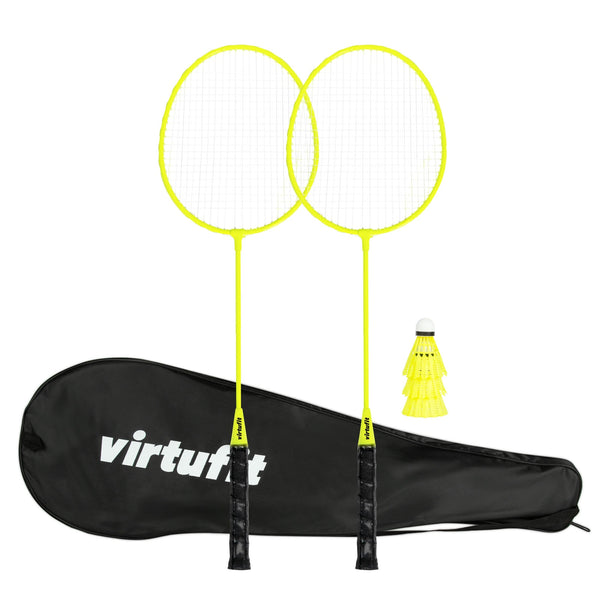 VIRTUFIT ZESTAW BADMINTONOWY - 2 RAKIETKI - 3 LOTKI - Z TORBĄ DO NOSZENIA
