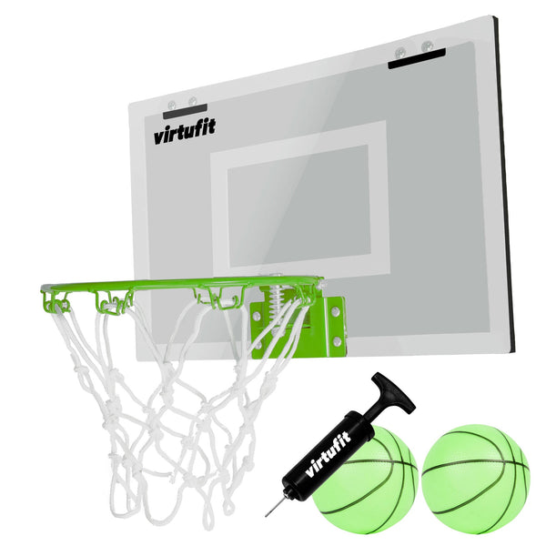 VIRTUFIT PRO MINI TABLICA DO KOSZYKÓWKI Z 2 PIŁKAMI I POMPKĄ - ŚWIECĄCA W CIEMNOŚCI