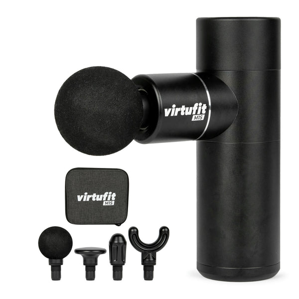 VIRTUFIT M1S MINI PISTOLET DO MASAŻU - 4 NASADKI - Z TORBĄ DO PRZECHOWYWANIA