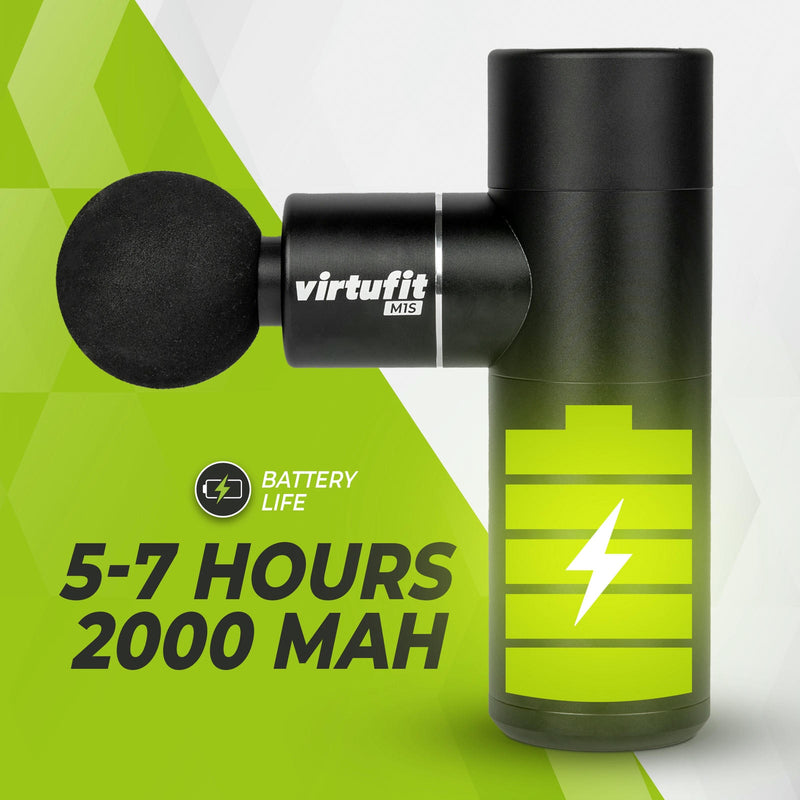 VIRTUFIT M1S MINI PISTOLET DO MASAŻU - 4 NASADKI - Z TORBĄ DO PRZECHOWYWANIA
