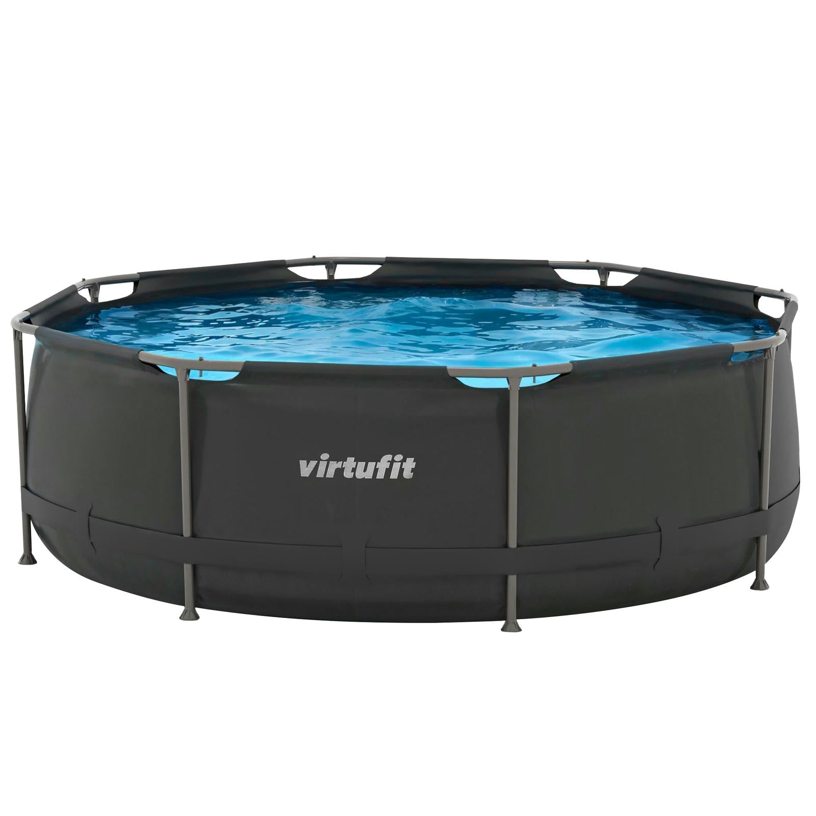 VIRTUFIT OKRĄGŁY BASEN 244 CM Z POMPĄ FILTRUJĄCĄ ANTRACYTOWY
