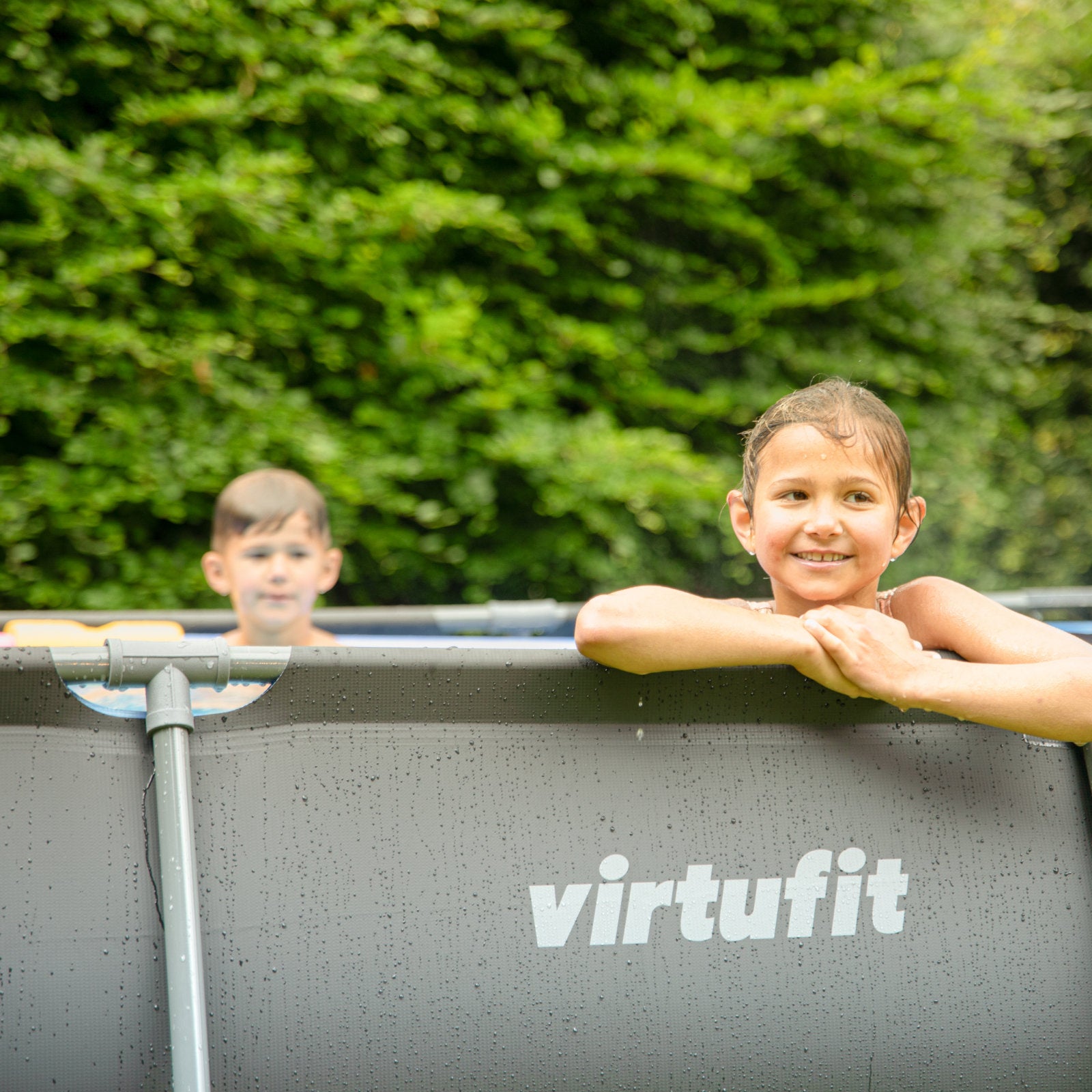 VIRTUFIT PROSTOKĄTNY BASEN 300 x 210 CM Z POMPĄ FILTRUJĄCĄ ANTRACYTOWY