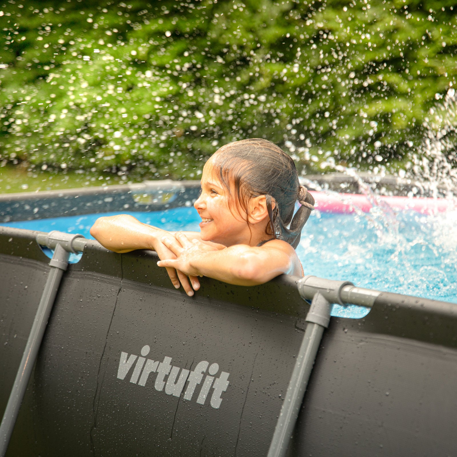 VIRTUFIT PROSTOKĄTNY BASEN 300 x 210 CM Z POMPĄ FILTRUJĄCĄ ANTRACYTOWY