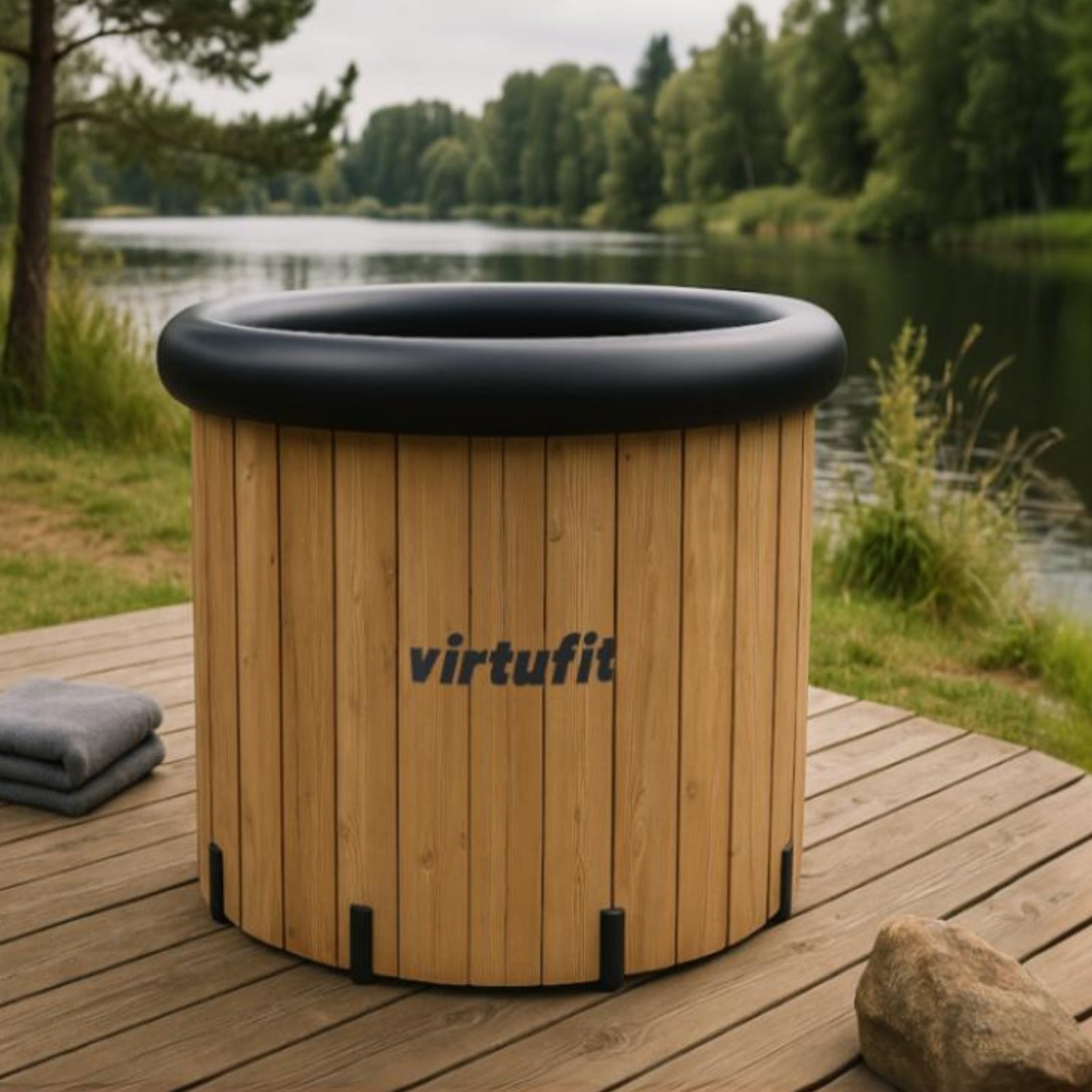 VIRTUFIT WANNA LODOWA XXL  375 LITRÓW WOOD LOOK Z AKCESORIAMI