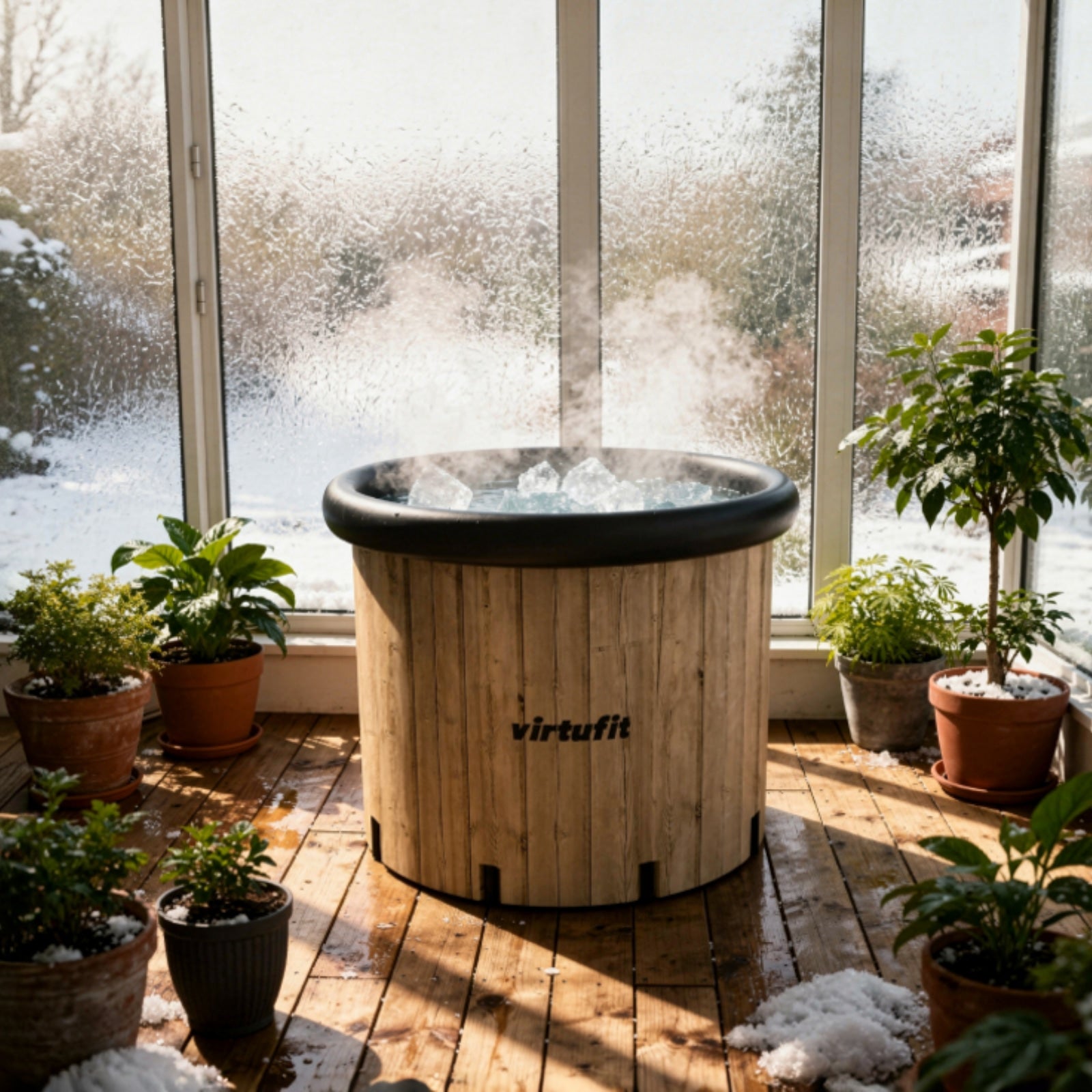 VIRTUFIT WANNA LODOWA XXL  375 LITRÓW WOOD LOOK Z AKCESORIAMI