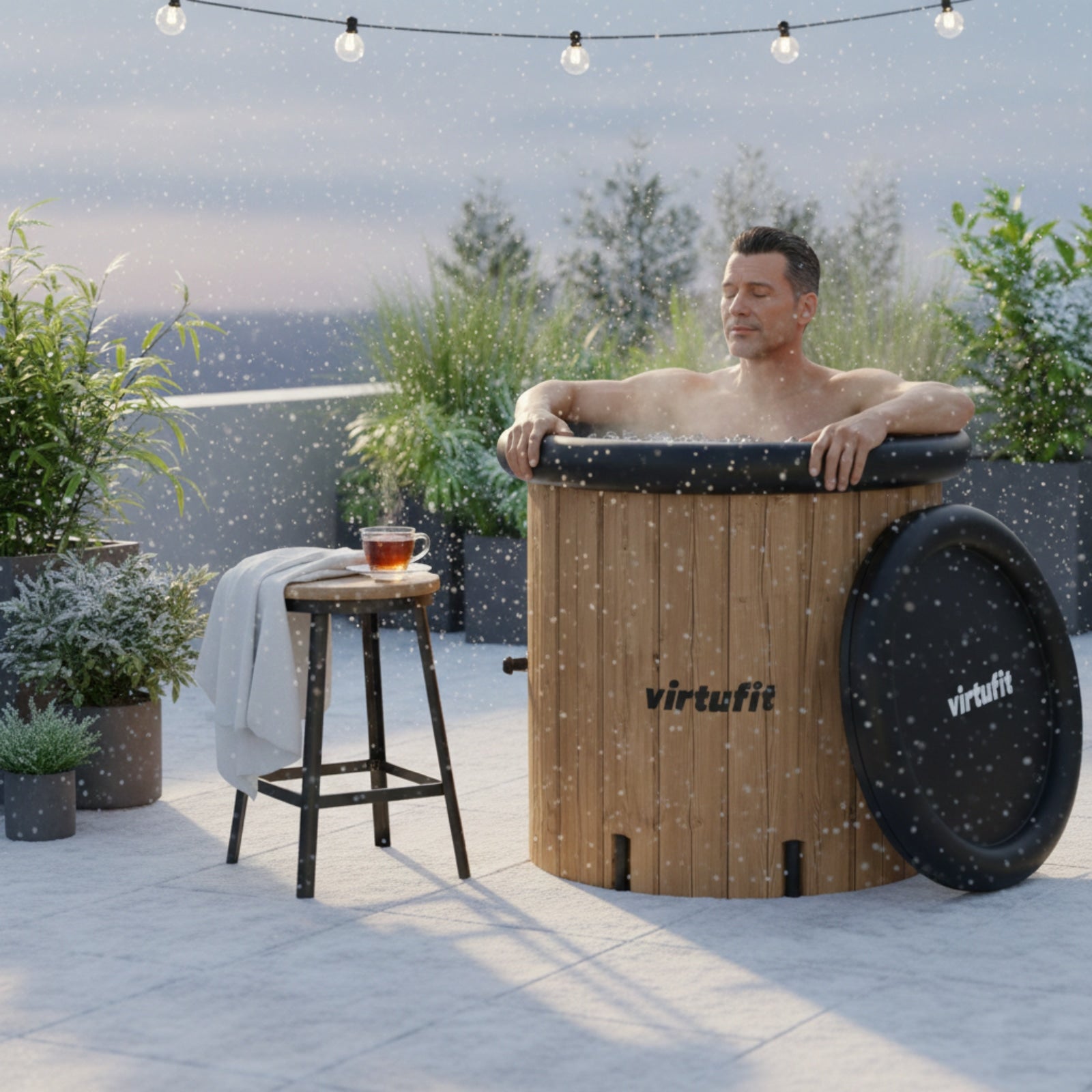 VIRTUFIT WANNA LODOWA XXL  375 LITRÓW WOOD LOOK Z AKCESORIAMI