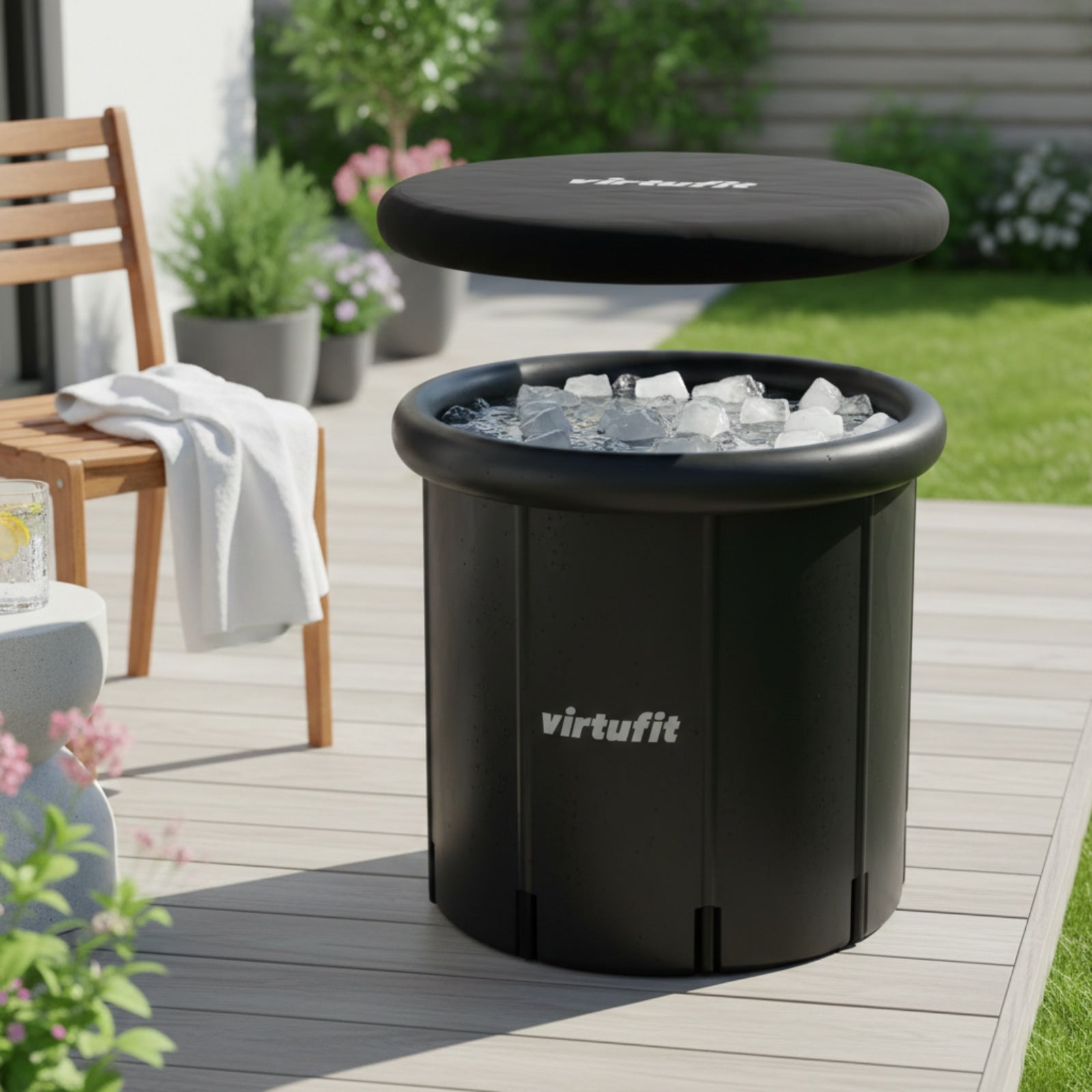 VIRTUFIT WANNA LODOWA XXL  375 LITRÓW ANTRACYT Z AKCESORIAMI