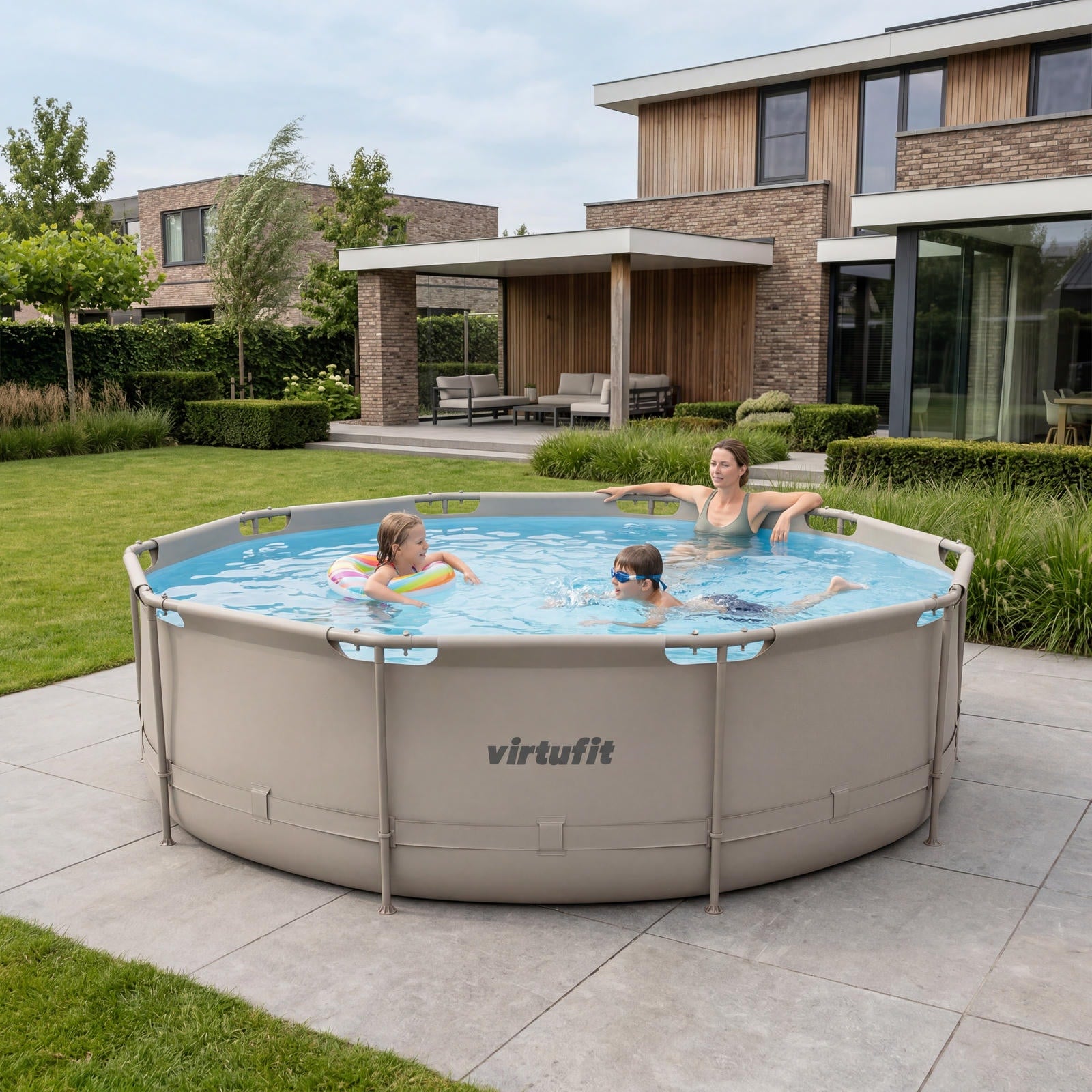 VIRTUFIT OKRĄGŁY BASEN 366 CM Z POMPĄ FILTRUJĄCĄ BEŻOWY