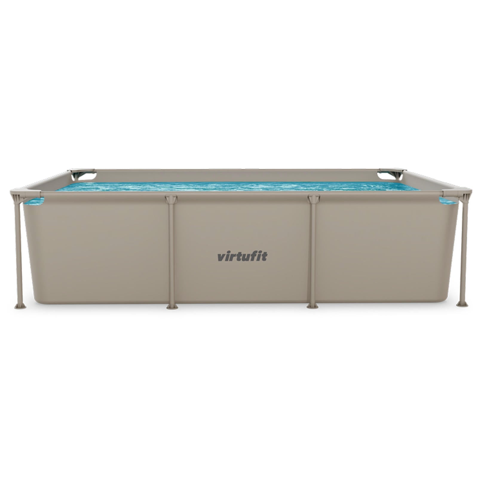 VIRTUFIT PROSTOKĄTNY BASEN 260 x 180 CM Z POMPĄ FILTRUJĄCĄ BEŻOWY