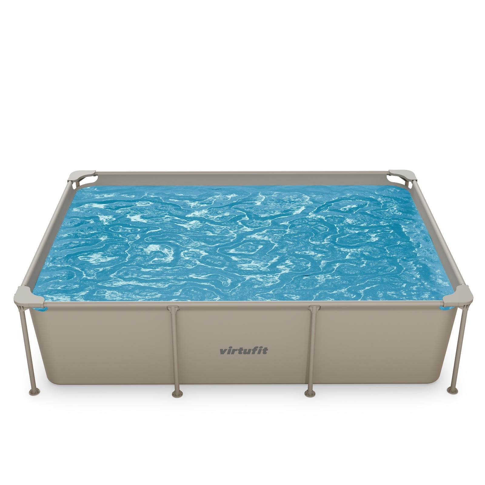 VIRTUFIT PROSTOKĄTNY BASEN 260 x 180 CM Z POMPĄ FILTRUJĄCĄ BEŻOWY